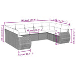 9-Delige Loungeset Met Kussens Poly Rattan Beige
