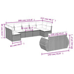 9-Delige Loungeset Met Kussens Poly Rattan Zwart