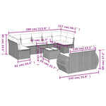 10-Delige Loungeset Met Kussens Poly Rattan Zwart