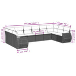 10-Delige Loungeset Met Kussens Poly Rattan Beige