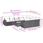 11-Delige Loungeset Met Kussens Poly Rattan Zwart