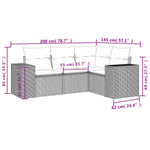 4-Delige Loungeset Met Kussens Poly Rattan Grijs