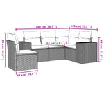 5-Delige Loungeset Met Kussens Poly Rattan Beige