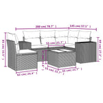 6-Delige Loungeset Met Kussens Poly Rattan Zwart