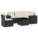 6-Delige Loungeset Met Kussens Poly Rattan Zwart