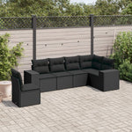 6-Delige Loungeset Met Kussens Poly Rattan Zwart