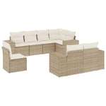 8-Delige Loungeset Met Kussens Poly Rattan Beige