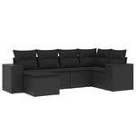 6-Delige Loungeset Met Kussens Poly Rattan Zwart