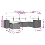 6-Delige Loungeset Met Kussens Poly Rattan Zwart