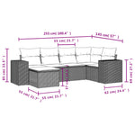6-Delige Loungeset Met Kussens Poly Rattan Grijs