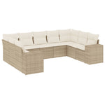 9-Delige Loungeset Met Kussens Poly Rattan Beige