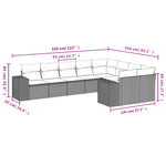 9-Delige Loungeset Met Kussens Poly Rattan Zwart