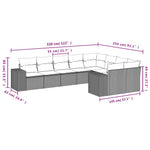9-Delige Loungeset Met Kussens Poly Rattan Grijs