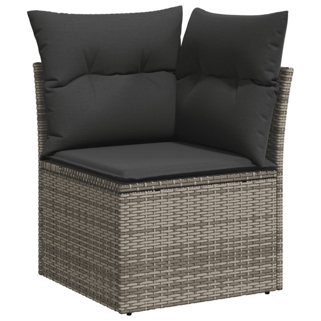 4-Delige Loungeset Met Kussens Poly Rattan Grijs