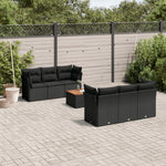 7-Delige Loungeset Met Kussens Poly Rattan Zwart