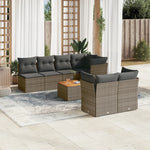6-Delige Loungeset Met Kussens Poly Rattan Grijs