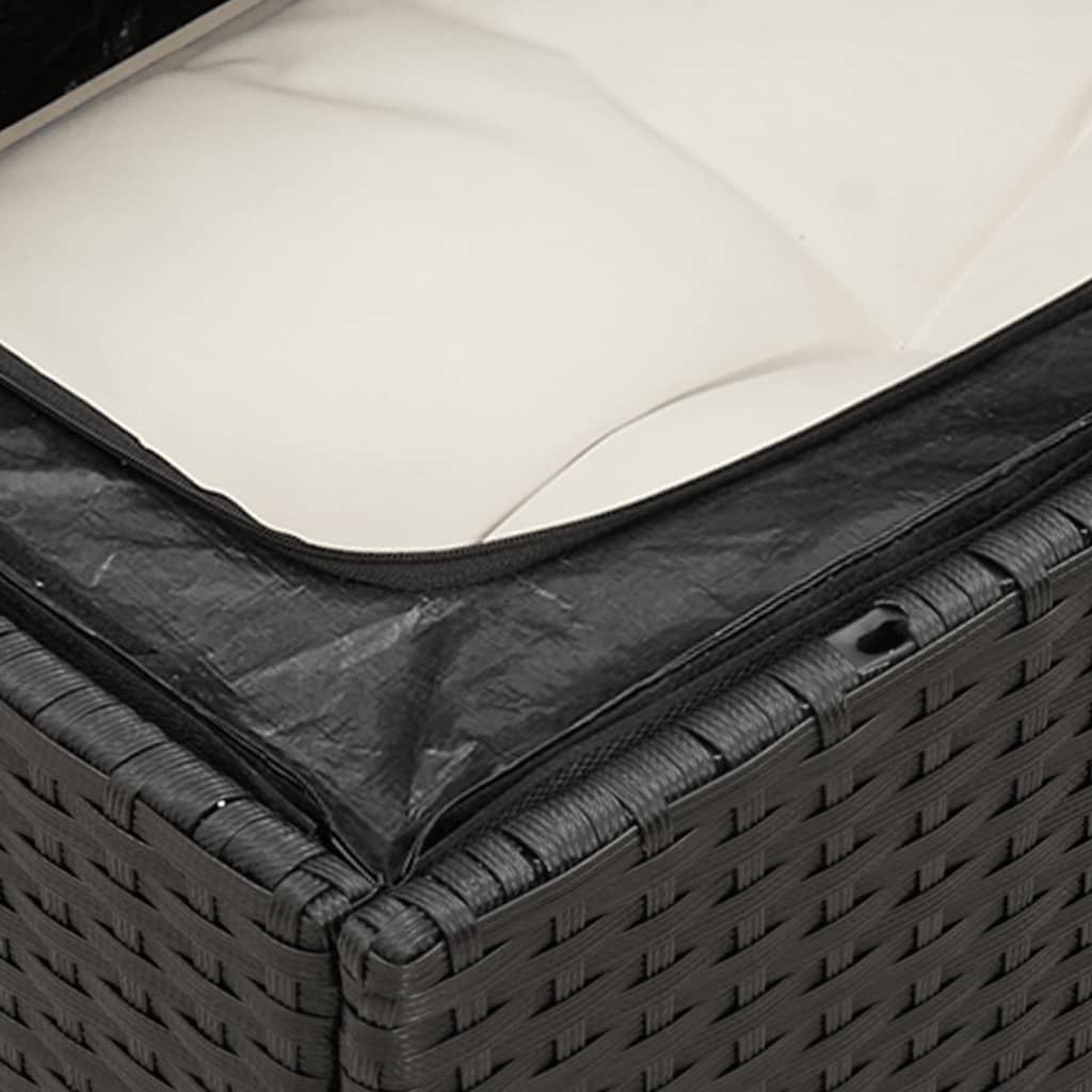 9-Delige Loungeset Met Kussens Poly Rattan Zwart