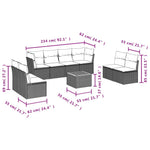 9-Delige Loungeset Met Kussens Poly Rattan Zwart