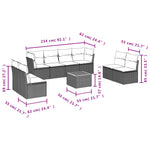 9-Delige Loungeset Met Kussens Poly Rattan Grijs