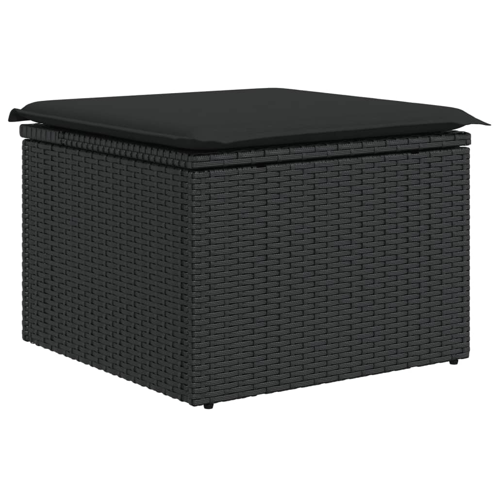 5-Delige Loungeset Met Kussens Poly Rattan Zwart