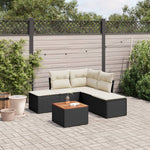 6-Delige Loungeset Met Kussens Poly Rattan Zwart