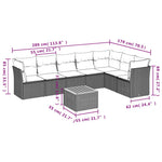8-Delige Loungeset Met Kussens Poly Rattan Zwart