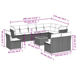 11-Delige Loungeset Met Kussens Poly Rattan Zwart