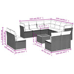 12-Delige Loungeset Met Kussens Poly Rattan Grijs