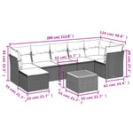 8-Delige Loungeset Met Kussens Poly Rattan Grijs