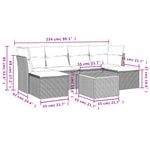 7-Delige Loungeset Met Kussens Poly Rattan Grijs