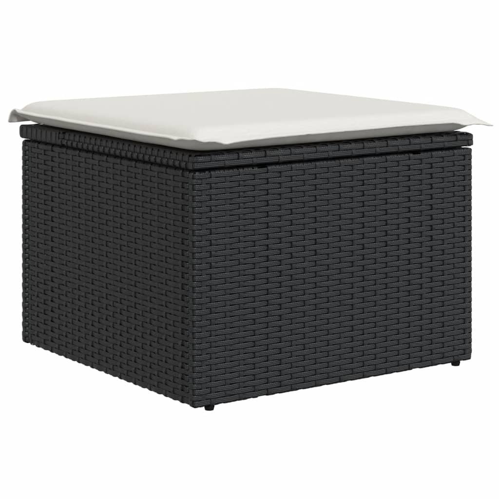8-Delige Loungeset Met Kussens Poly Rattan Zwart