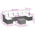 8-Delige Loungeset Met Kussens Poly Rattan Zwart