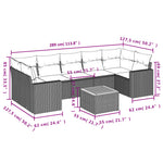 8-Delige Loungeset Met Kussens Poly Rattan Zwart