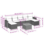 8-Delige Loungeset Met Kussens Poly Rattan Zwart