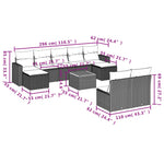 10-Delige Loungeset Met Kussens Poly Rattan Grijs