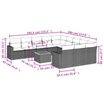 12-Delige Loungeset Met Kussens Poly Rattan Zwart