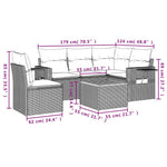 6-Delige Loungeset Met Kussens Poly Rattan Gemengd Beige
