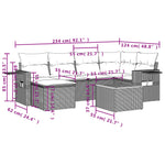 7-Delige Loungeset Met Kussens Poly Rattan Zwart