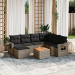 8-Delige Loungeset Met Kussens Poly Rattan Grijs