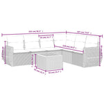 7-Delige Loungeset Met Kussens Poly Rattan Grijs