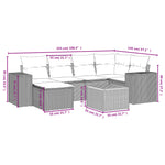 7-Delige Loungeset Met Kussens Poly Rattan Zwart