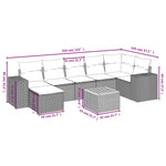 8-Delige Loungeset Met Kussens Poly Rattan Grijs
