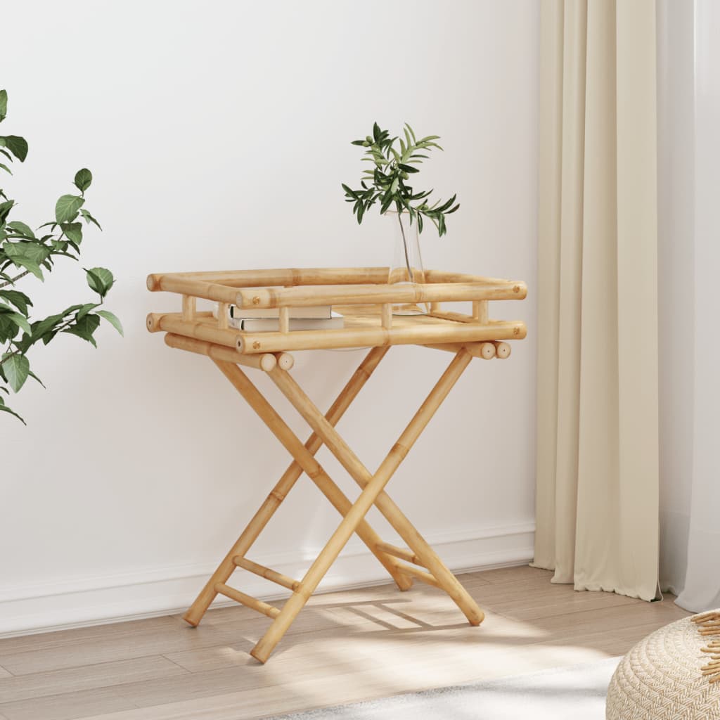 Dienbladtafel Inklapbaar 60X40X68 Cm Bamboe