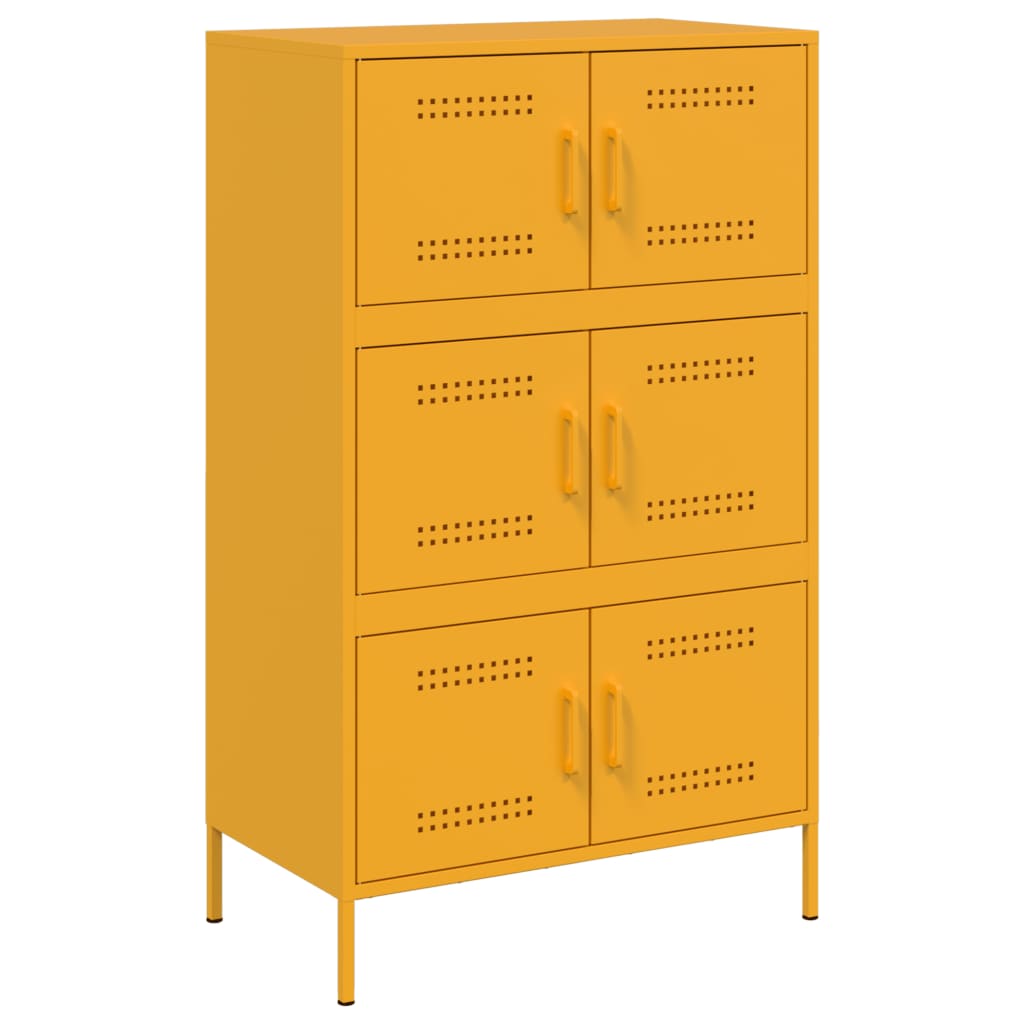 Hoge Kast 68X39X113 Cm Staal Mosterd