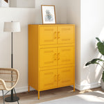 Hoge Kast 68X39X113 Cm Staal Mosterd