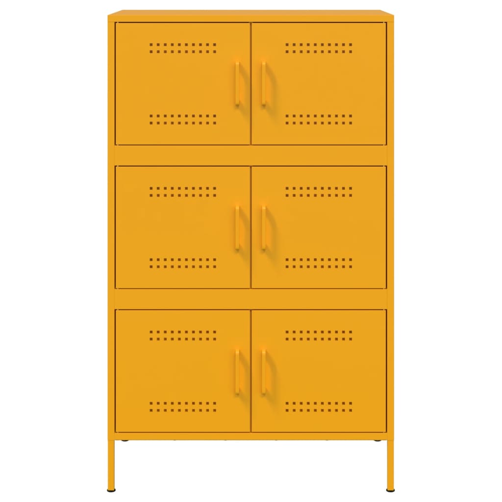 Hoge Kast 68X39X113 Cm Staal Mosterd