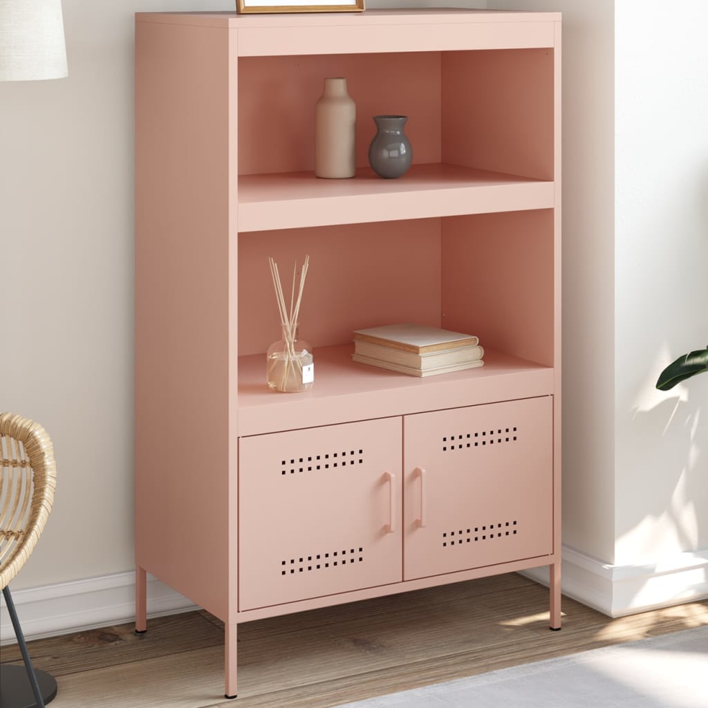 Hoge Kast 68X39X113 Cm Staal Mosterd