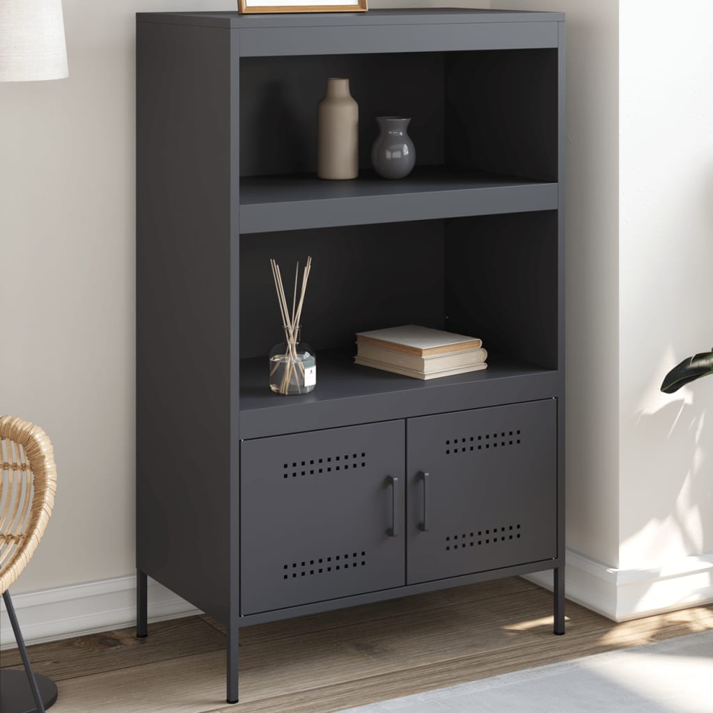 Hoge Kast 68X39X113 Cm Staal Mosterd