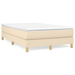 Boxspring Met Matras Stof Kleurig Crème