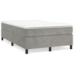 Boxspring Met Matras Fluweel Lichtgrijs